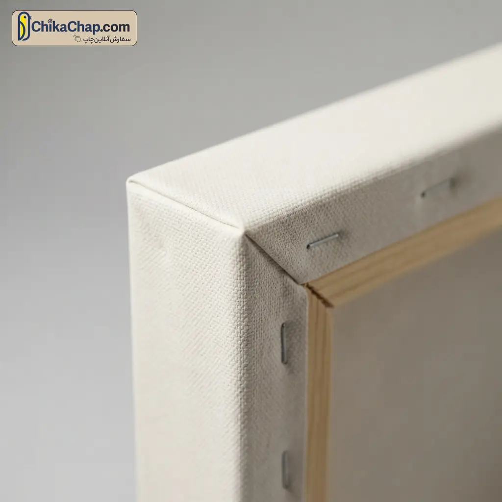 جزئیات لبه و کلافکشی دقیق تابلو بوم کنواس چیکاچاپ